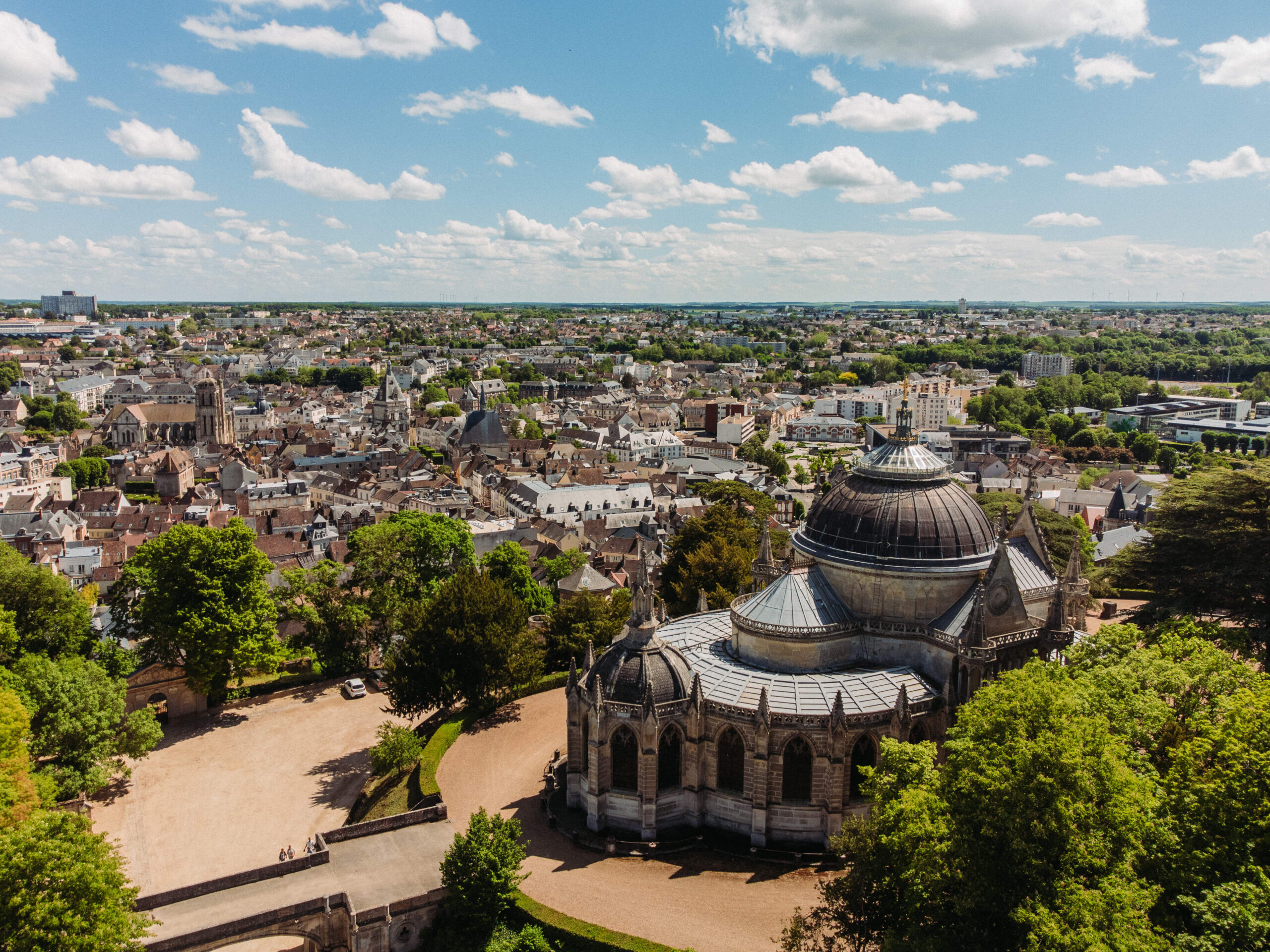 Vue aérienne du domaine royal de Dreux